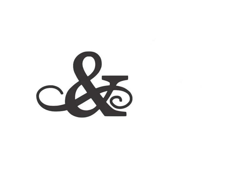 Decorative ampersand symbol on a white background