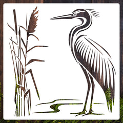 Waterbird reusable stencil for wall décor and canvas art
