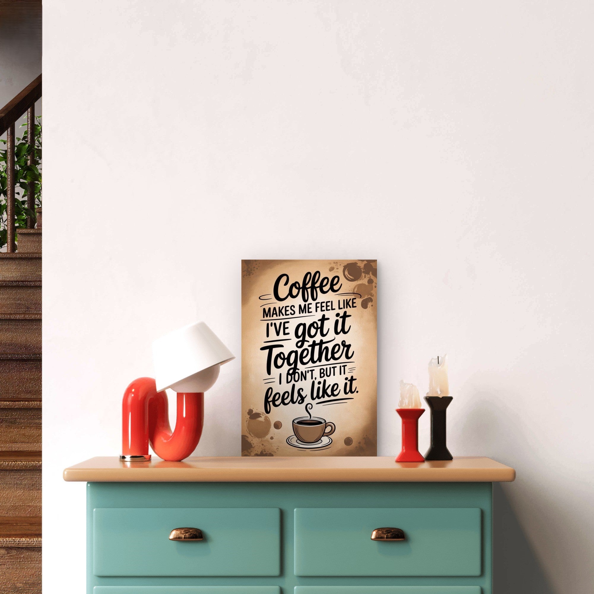 Funny coffee quote metal sign