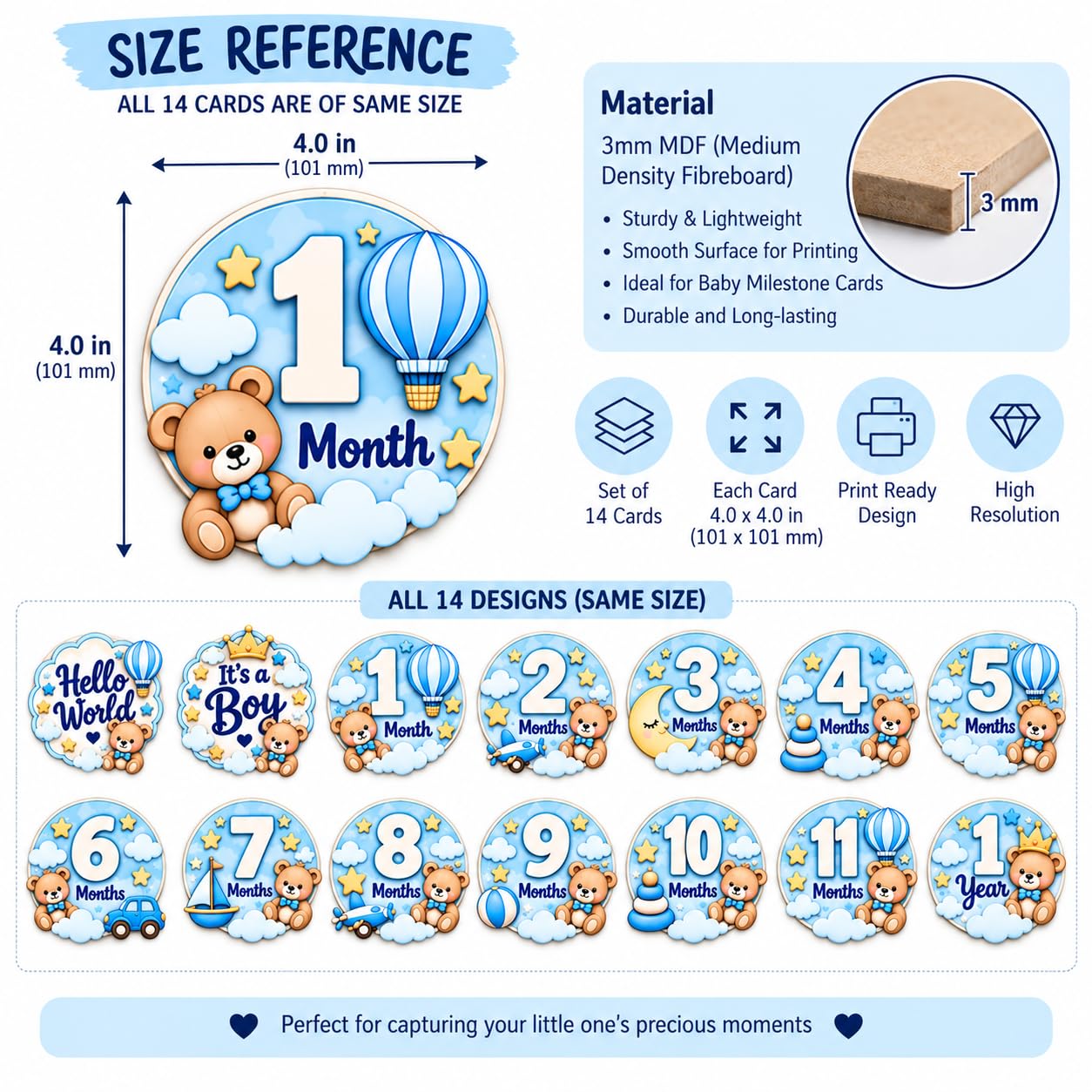 Baby first year milestone cards for photoshoot