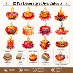 Diya cutouts for Diwali decoration