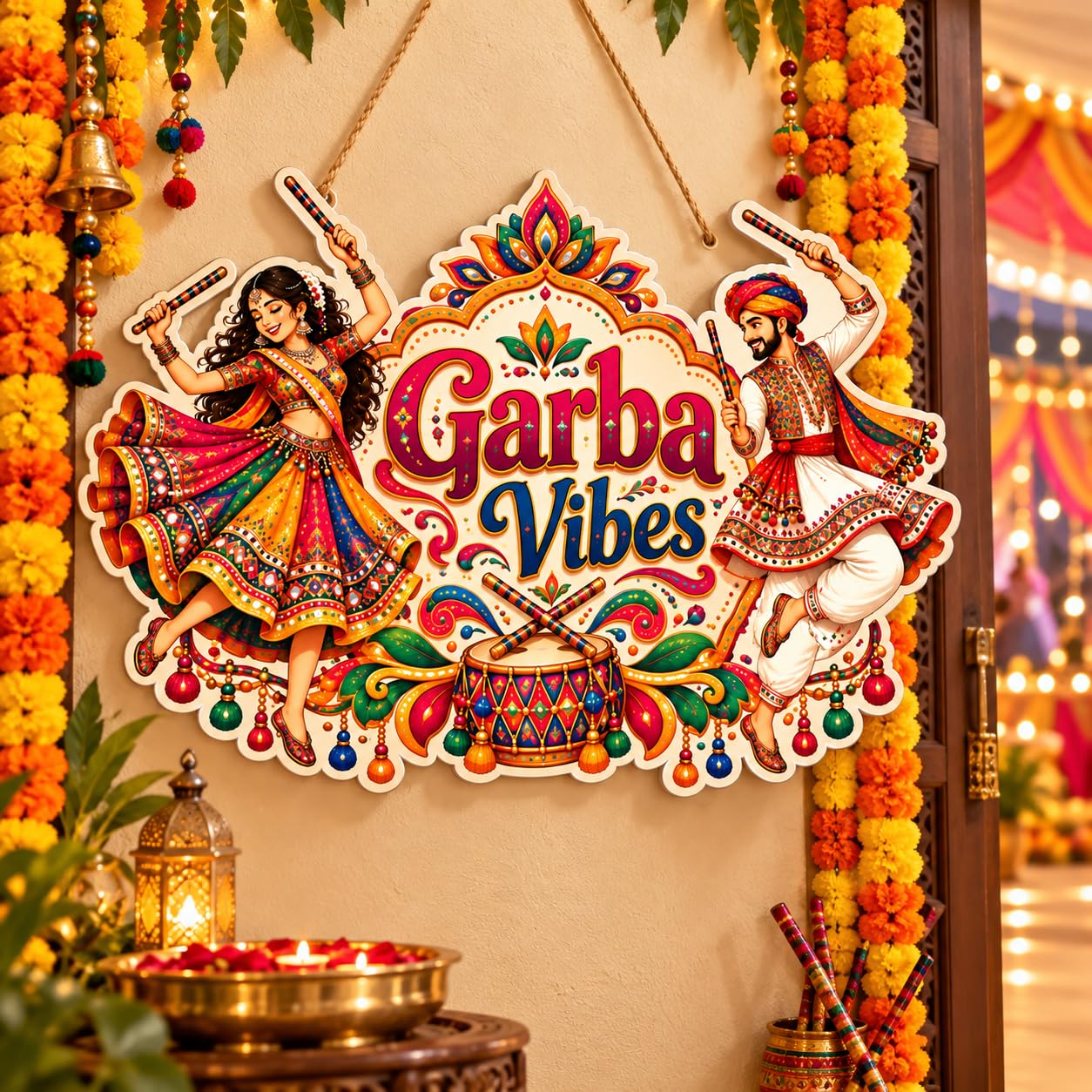 Dandiya dance wall decor