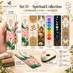 Buddha lotus wooden bookmarks set