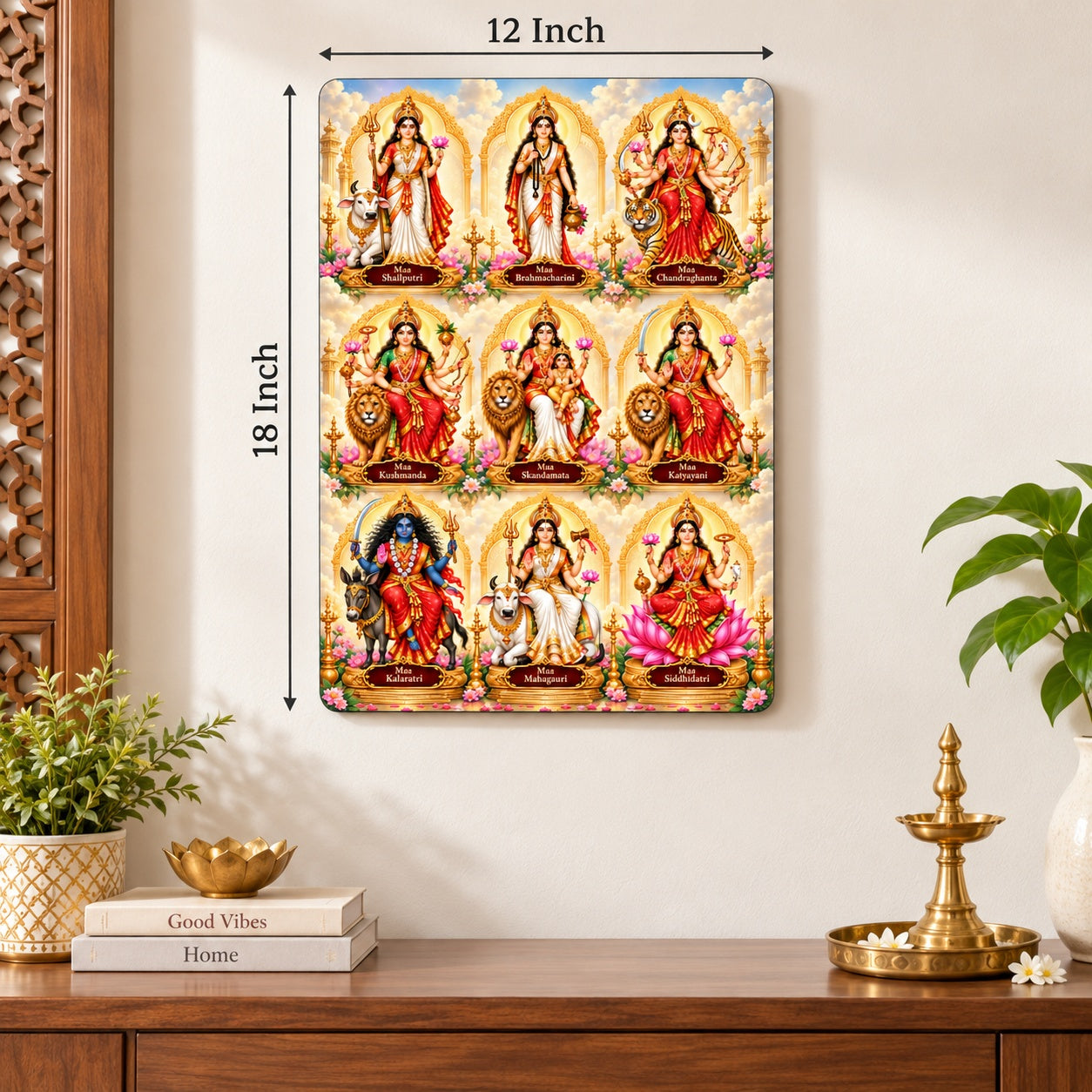 ready to hang Navdurga wall decor