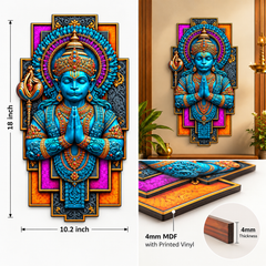 blue Hanuman wall decor ready to hang