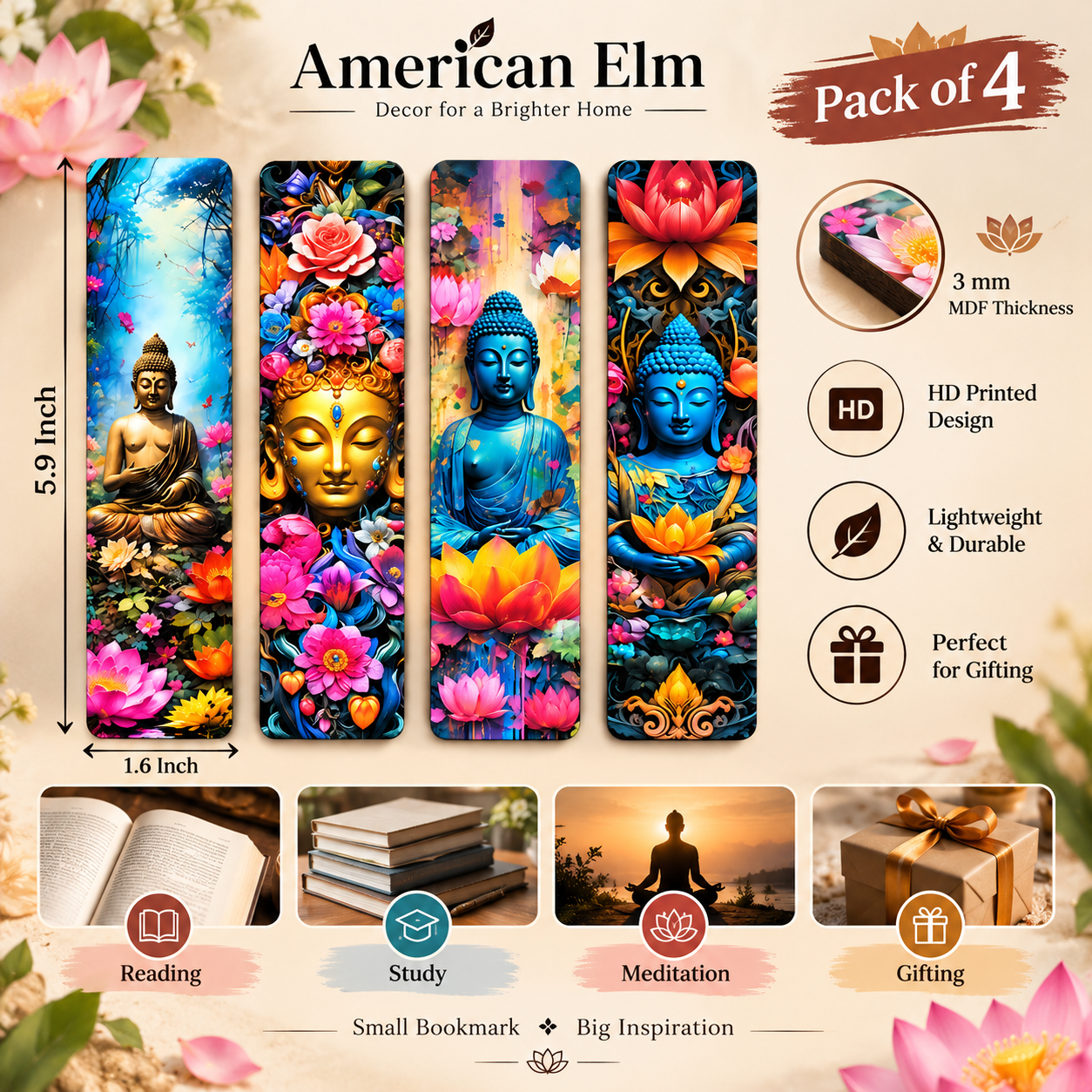 meditation theme bookmarks for readers