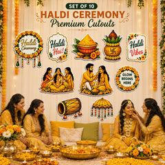 Haldi ceremony photo booth props
