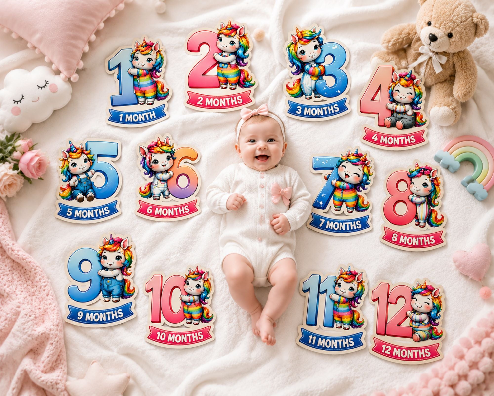 baby growth milestone cards for photos