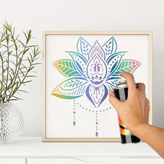 pack of 4 lotus flower stencils for festive art and craft