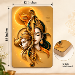 Lord Ram Hanuman devotional wall decor for pooja room