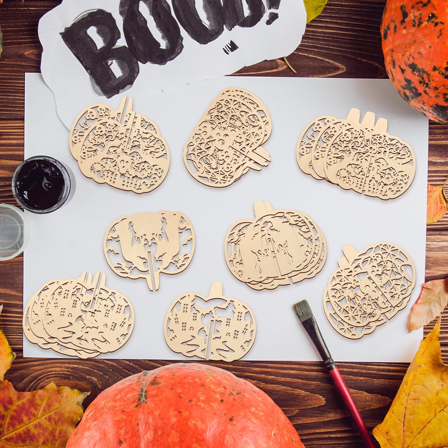 halloween craft wood shapes