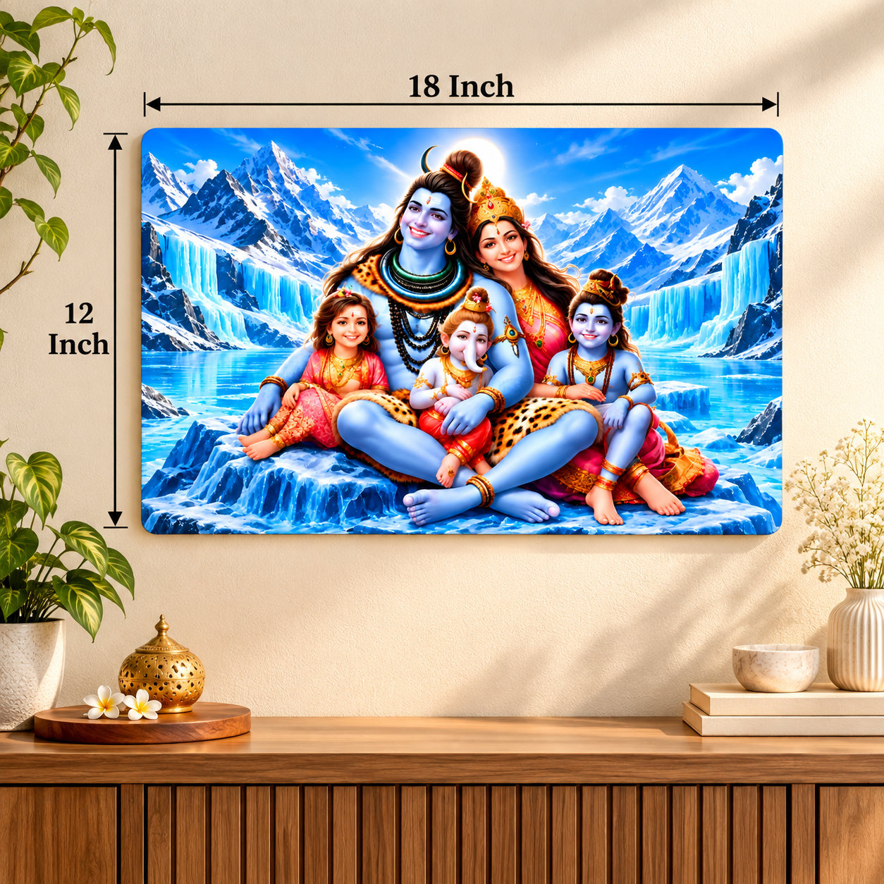 Lord Shiva Parvati Ganesh Kartikeya wall decor