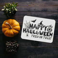 diy halloween text stencil painting