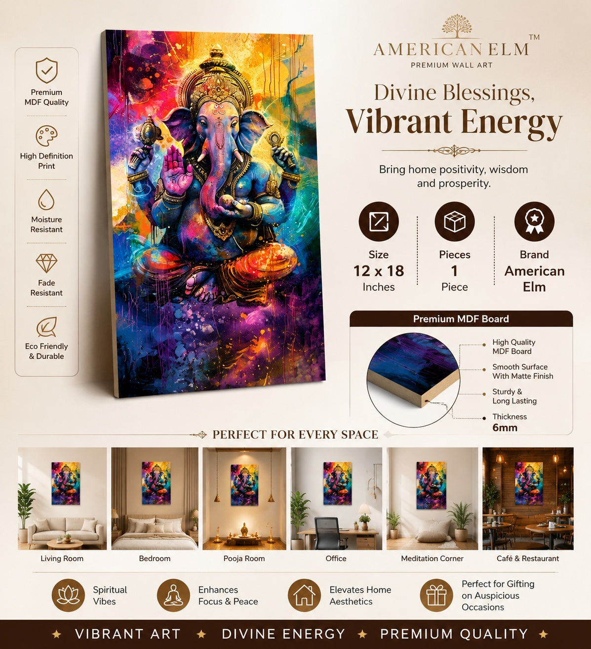 Ganesh Ji Wall Painting for Living Room