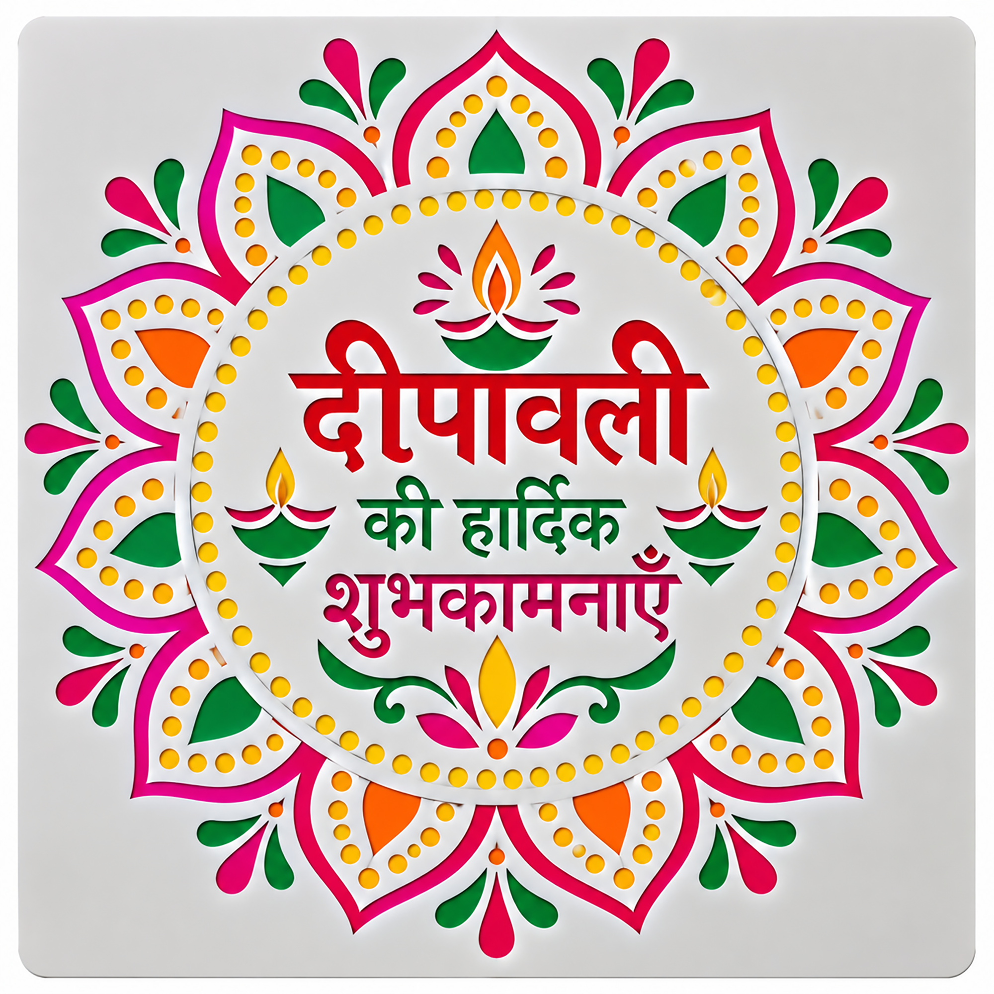 diwali wishes rangoli stencil for festive decoration