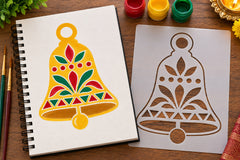 bell design stencil for t shirt and clothing decoration