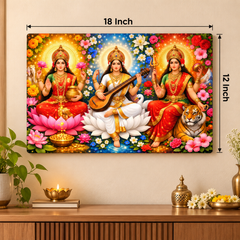 Lakshmi Saraswati Durga MDF wall hanging