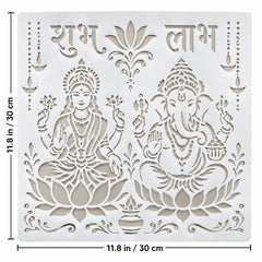 shubh labh wall painting stencil