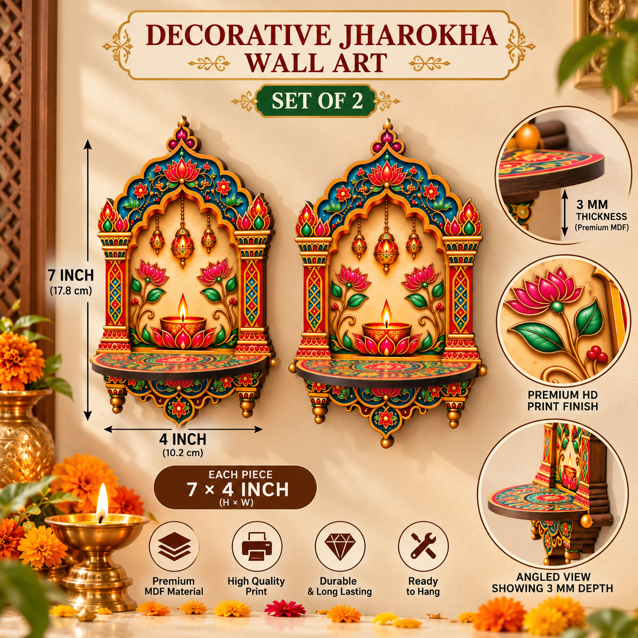 Indian traditional jharokha wall decoration