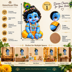 Baby Krishna pooja mandir wall decor