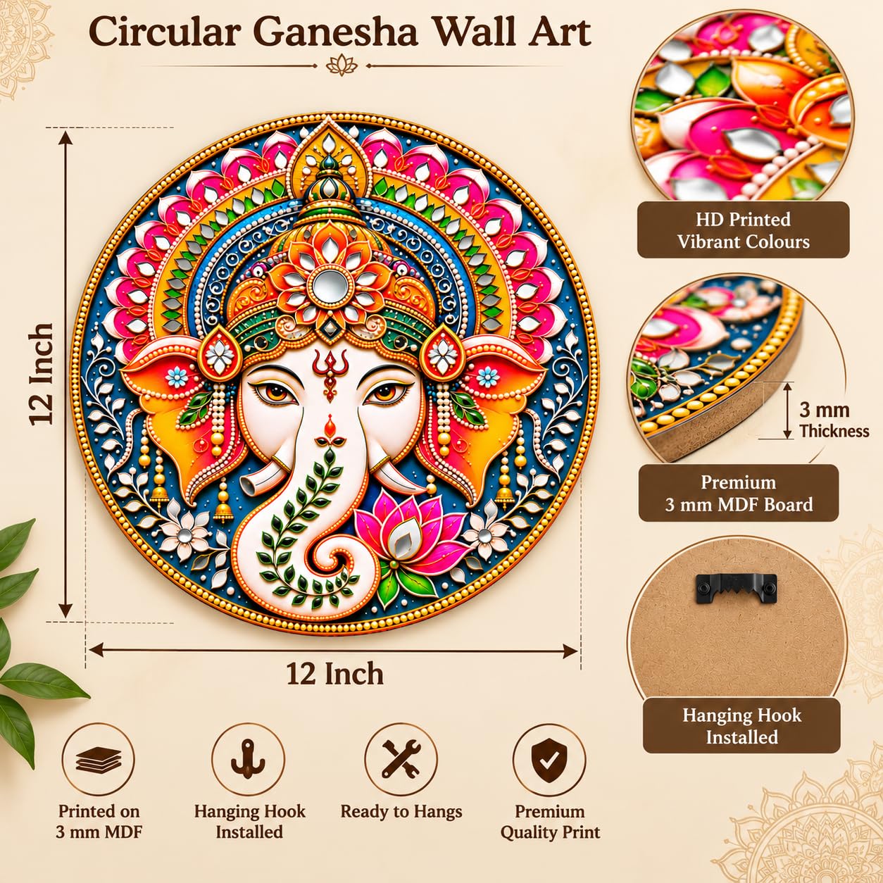 Lord Ganesha wall decor for Indian homes