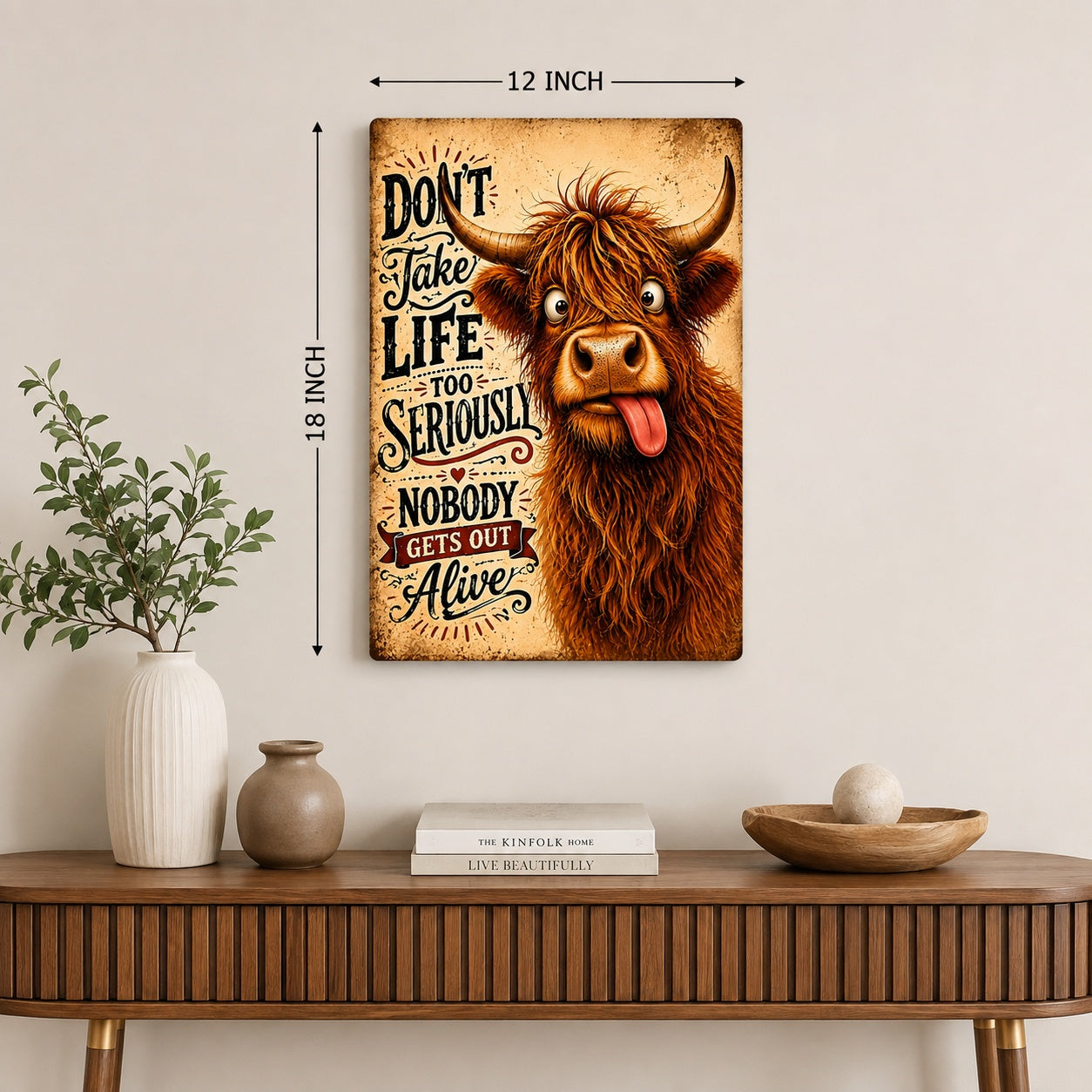 Humorous Cow Quote Wall Art