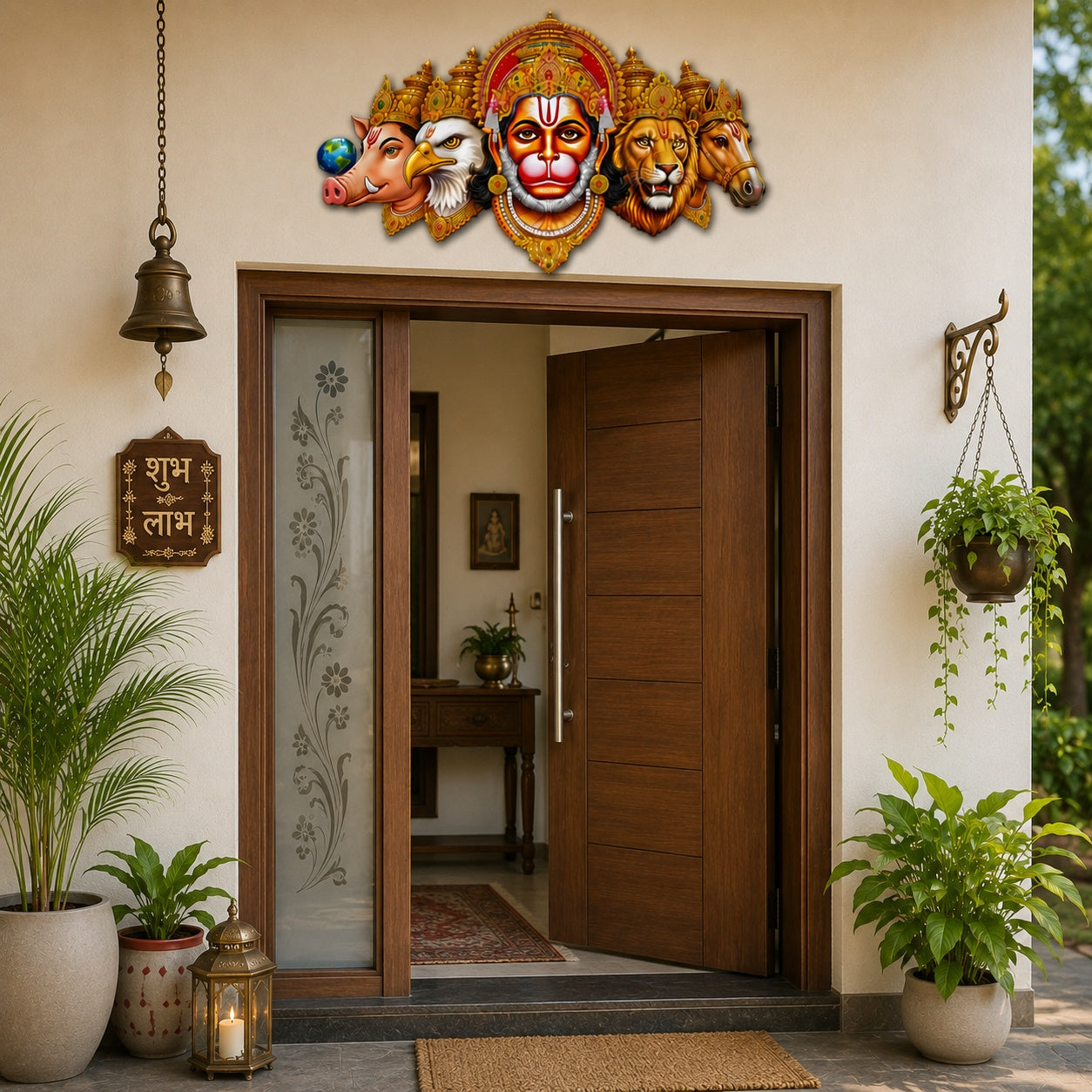 Hanuman Ji wall art for pooja room