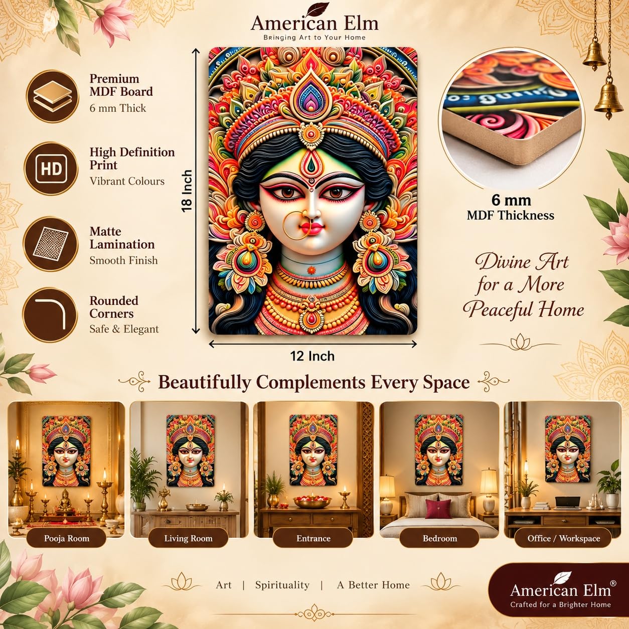 Durga goddess wall hanging decoration