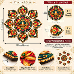 diya rangoli decor for Diwali