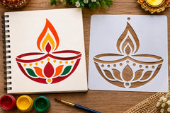 diya stencil template for wood fabric and canvas