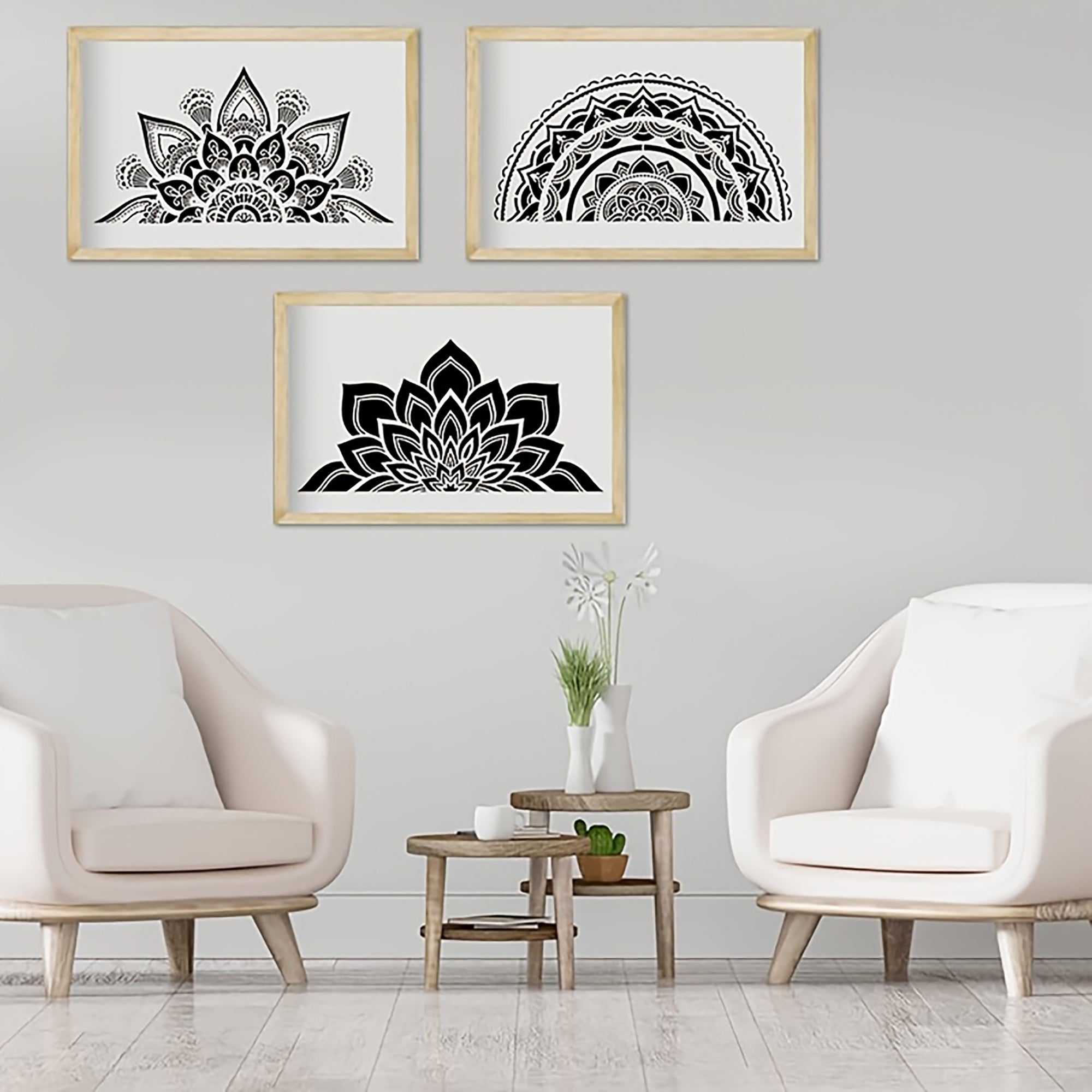 mandala stencil for furniture makeover projects