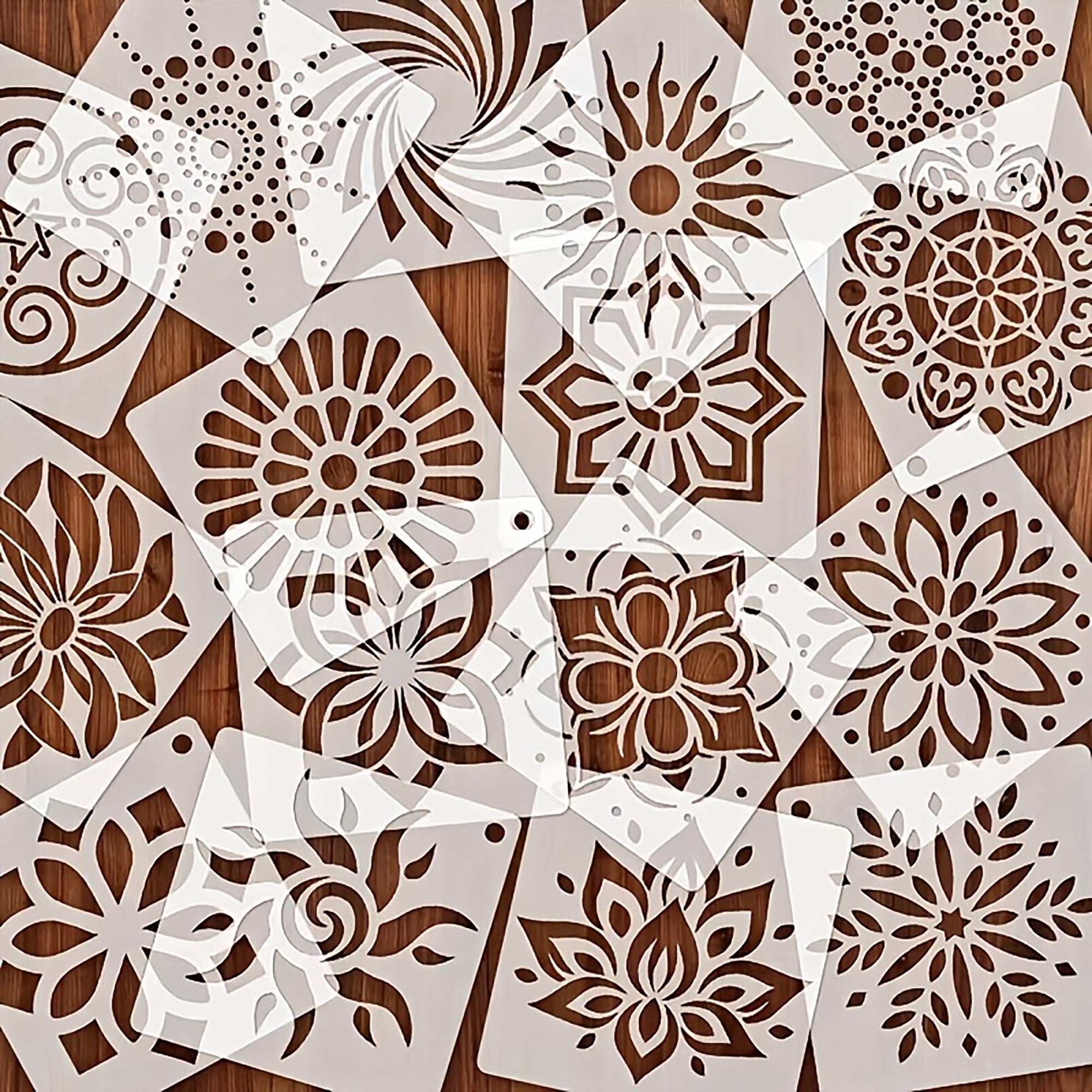 reusable hollow stencils for festive painting