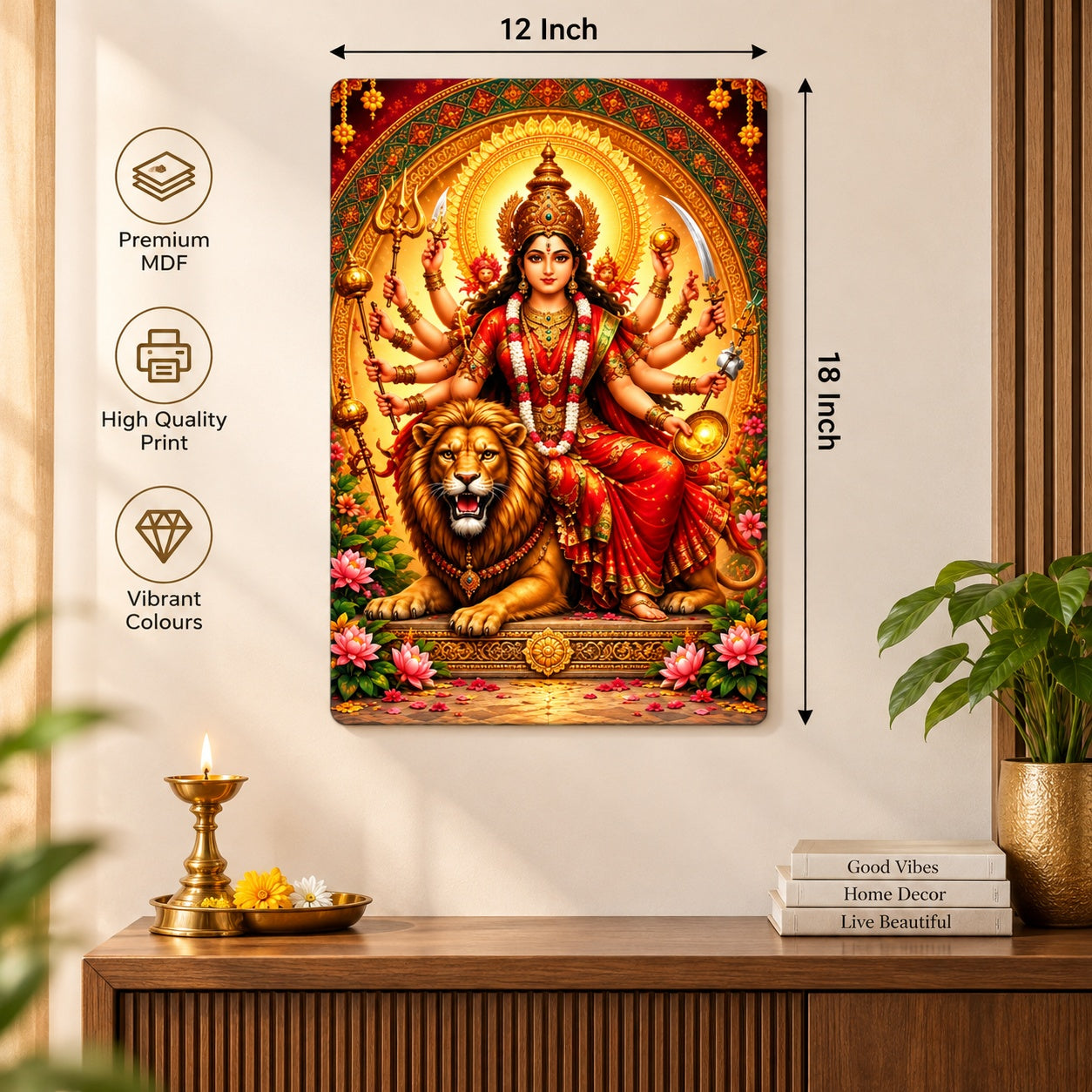printed Maa Durga painting wall art