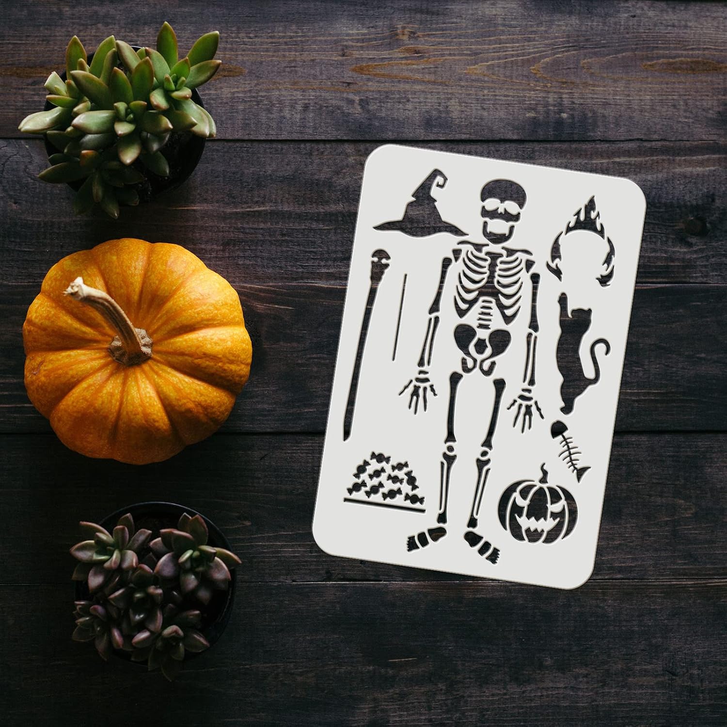 halloween skeleton stencil for wall art
