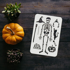 halloween skeleton stencil for wall art