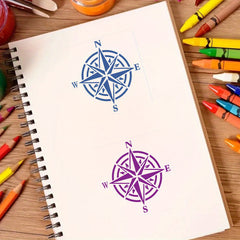 marine navigation compass stencil for fabric and wood decoration