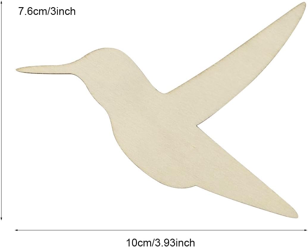 Beige bird-shaped object with measurements on a white background