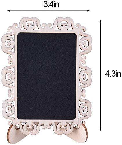 Decorative small chalkboard with ornate frame and dimensions indicated.