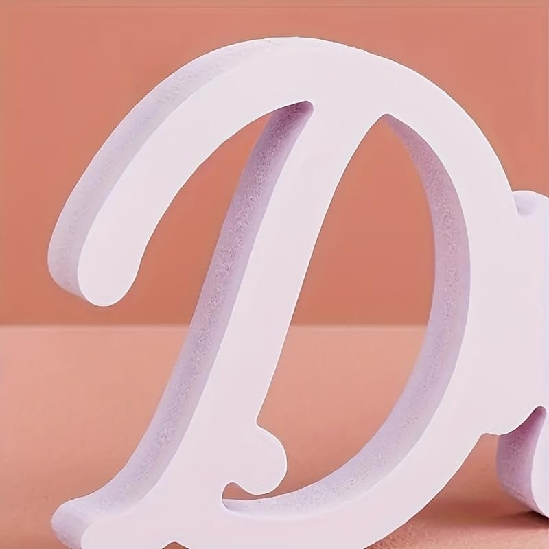 White decorative letter 'P' on a peach background