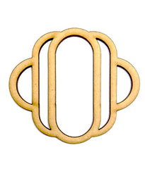 Gold geometric ring on a white background