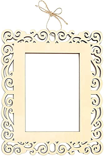Decorative beige picture frame with intricate patterns on a white background