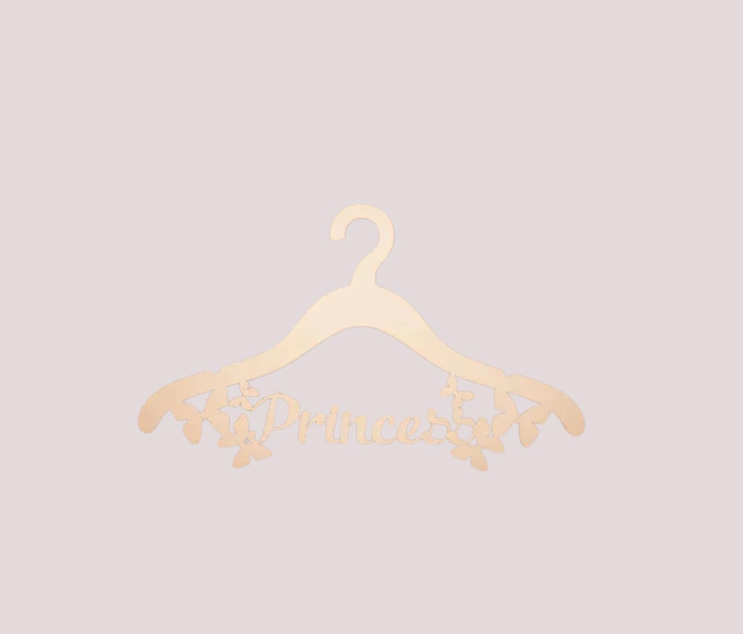Gold hanger with 'Princess' text on a light gray background
