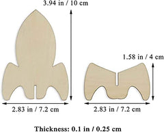 laser-cut rocket wood shapes