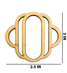 Gold metal ring with dimensions on a white background