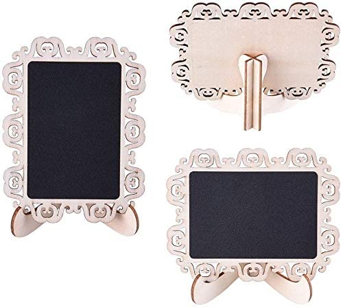 Set of three decorative mini chalkboards with ornate frames on a white background