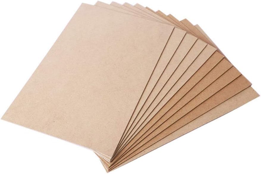 Stack of brown paper sheets on a white background
