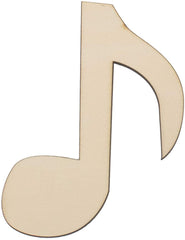 Wooden music note shape on a white background