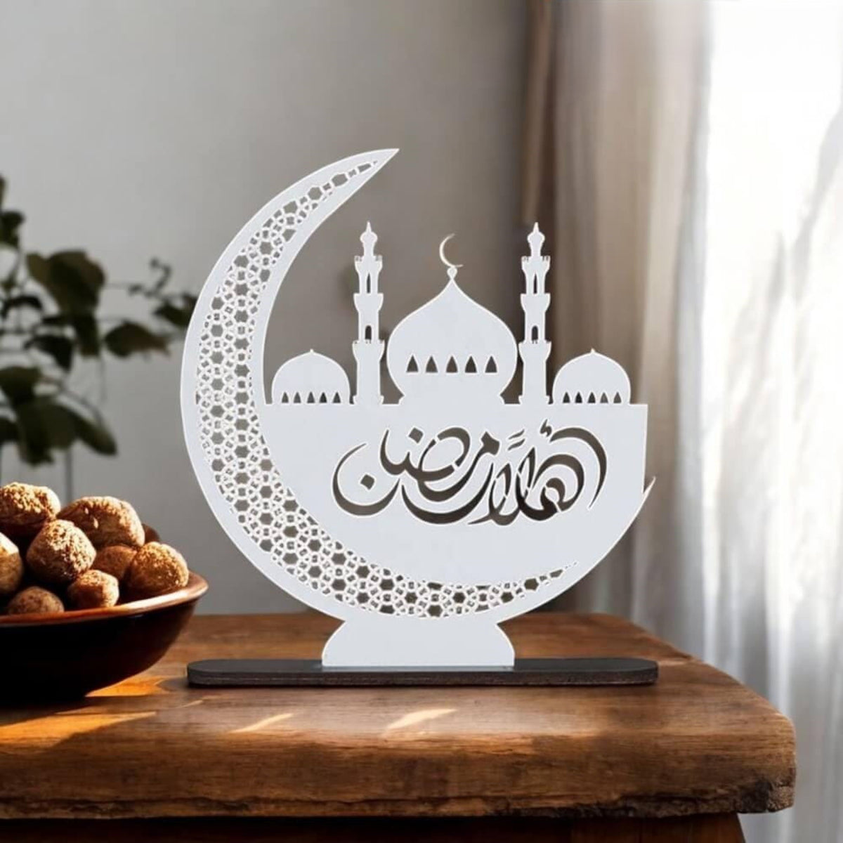 wooden stand ramadan sign