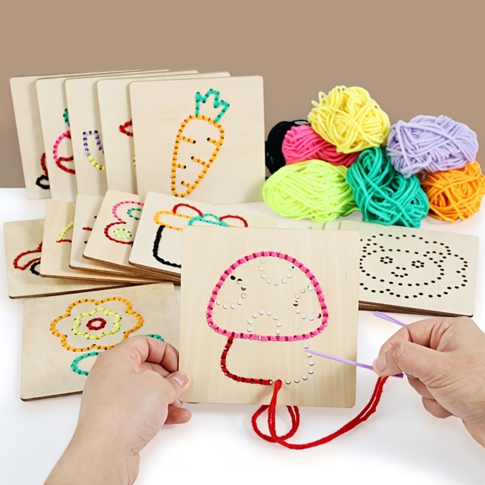 wooden lacing board educational activity