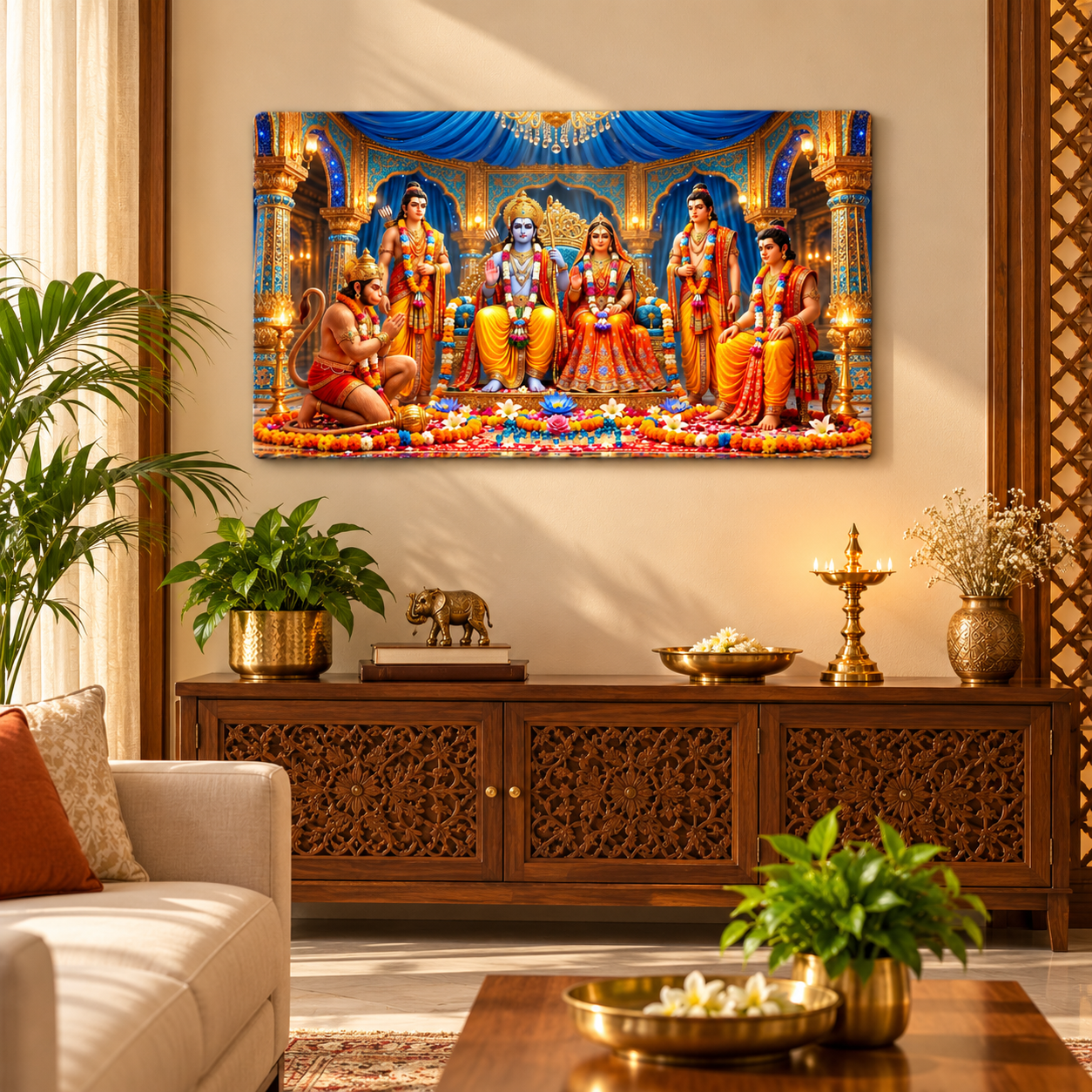 Ram Sita Lakshman Hanuman painting for home